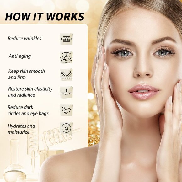 Golden Glow Under Eye Patches for Puffy Eyes - 60Pcs Eye Gels - Picture 4 of 7